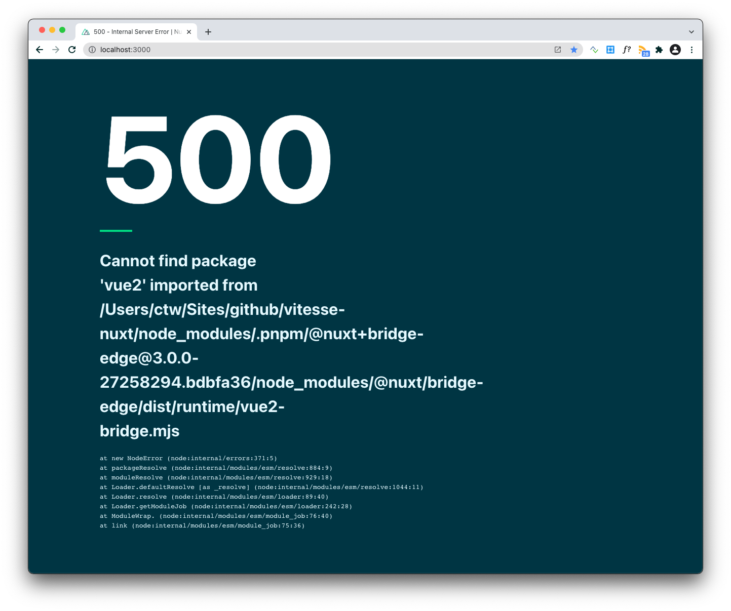 Fail to run · Issue #4 · antfu/vitesse-nuxt-bridge · GitHub