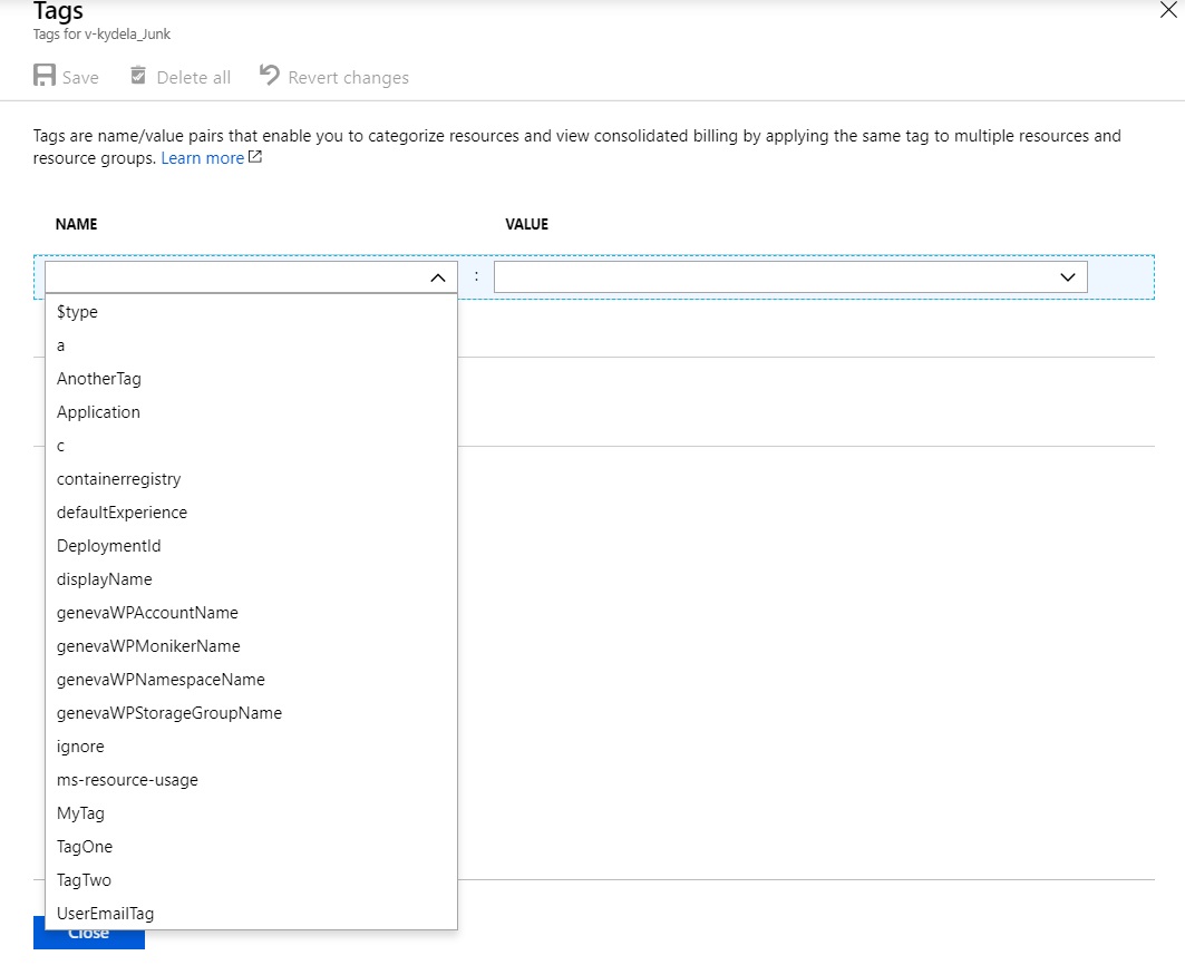 Tag dropdown in portal · Issue #16755 · MicrosoftDocs/azure-docs · GitHub