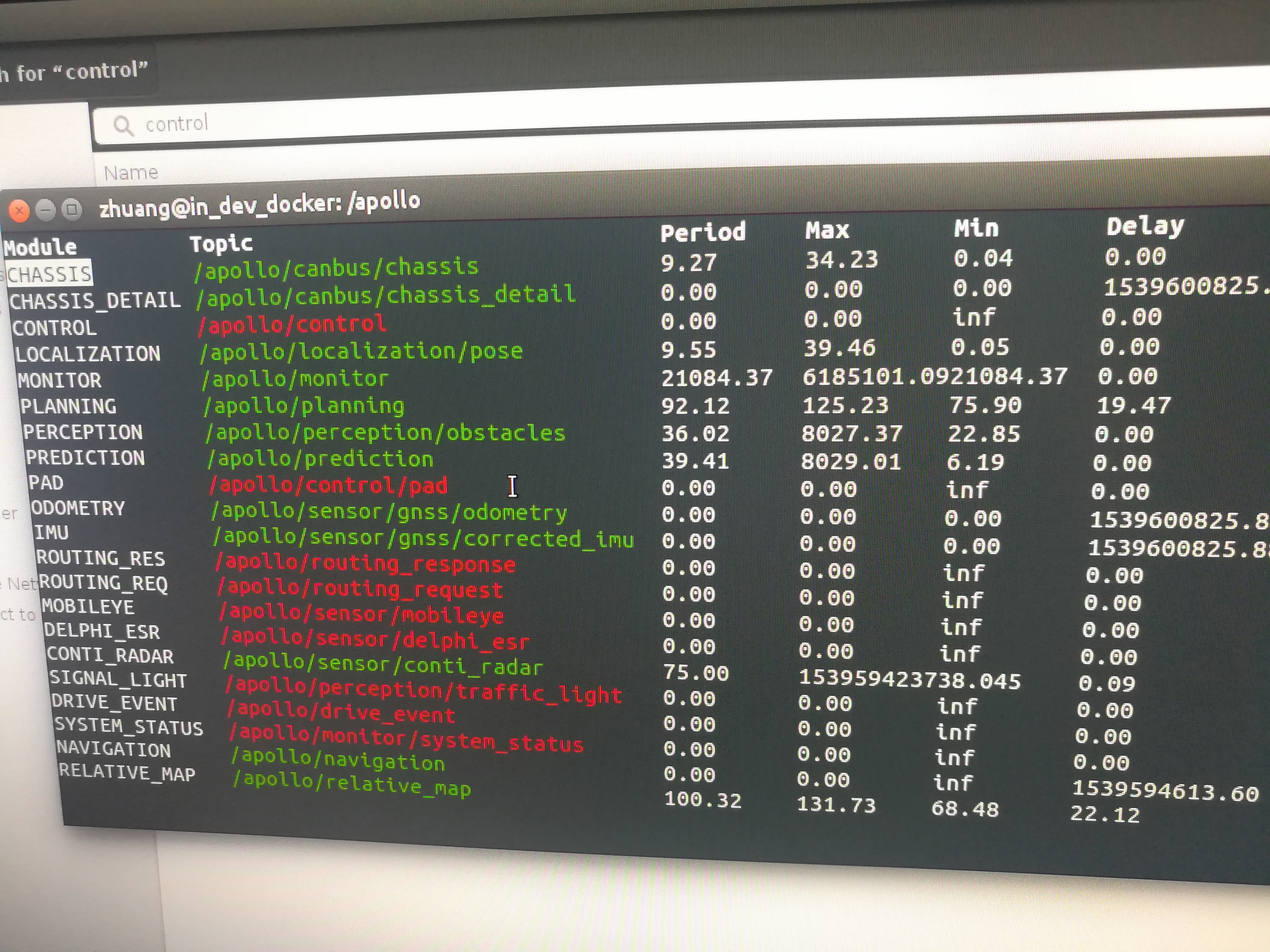Apollo.control模块运行后，无有效数据输出 · Issue #5873 · ApolloAuto/apollo · GitHub