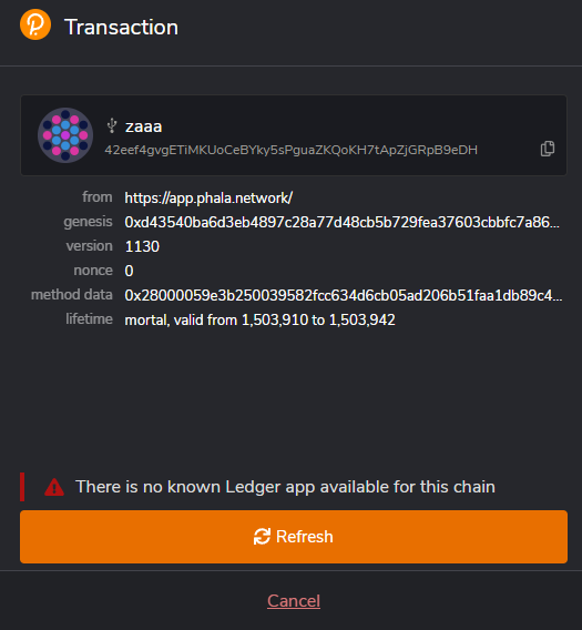 Phala sent to kusuma derivation path · Issue 148 · Zondax/ledger
