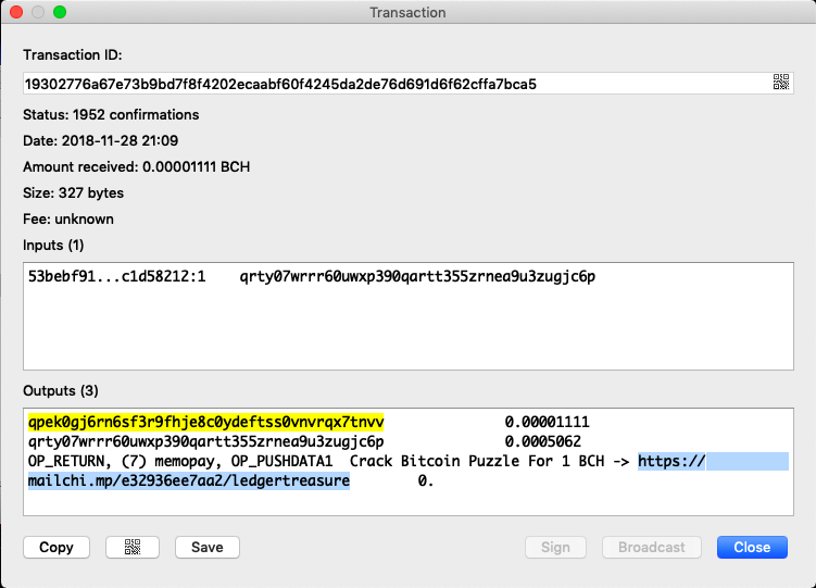 electron-cash_op_return message with hyperlink
