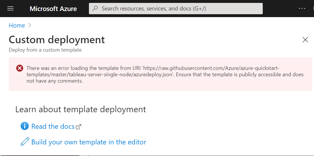 azure error
