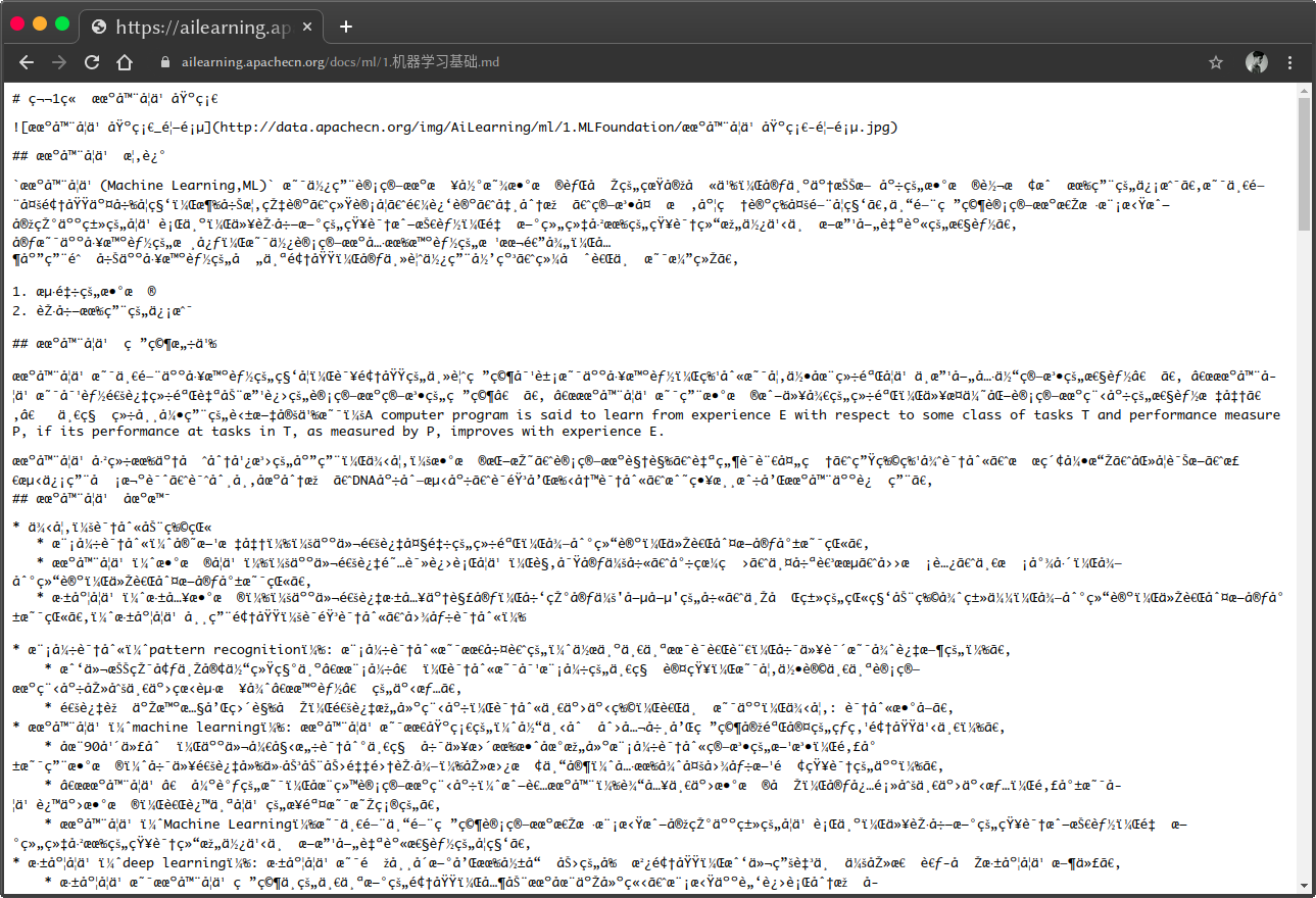 显示出现乱码 · Issue #571 · apachecn/ailearning · GitHub