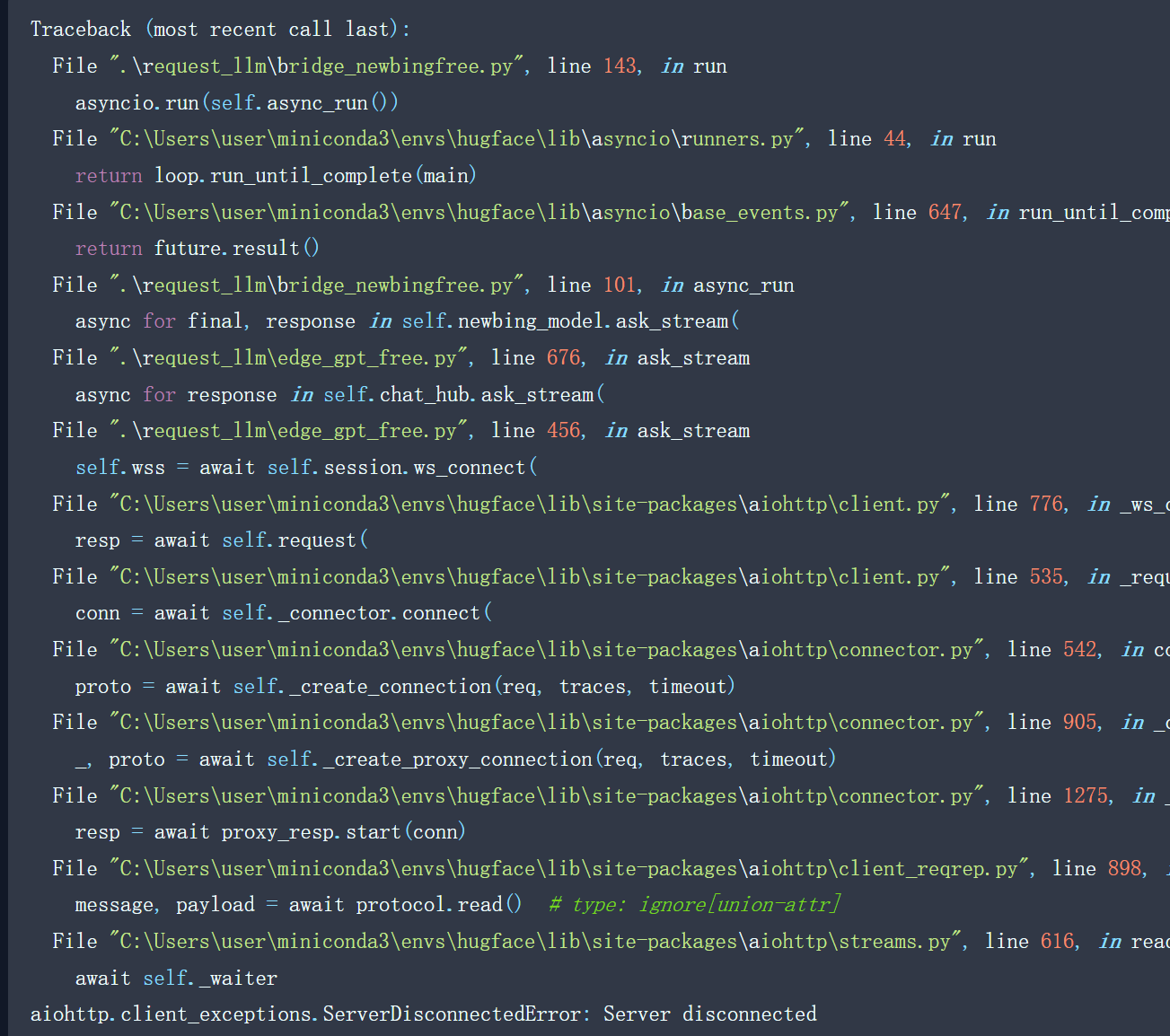 [Bug]: newbing free使用报错 · Issue #862 · binary-husky/gpt_academic · GitHub