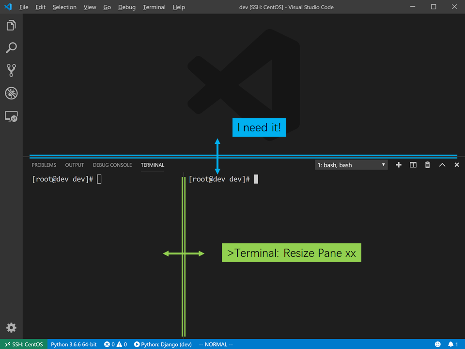 The shortcut key of adjust the Terminal size. · Issue #78057 ...