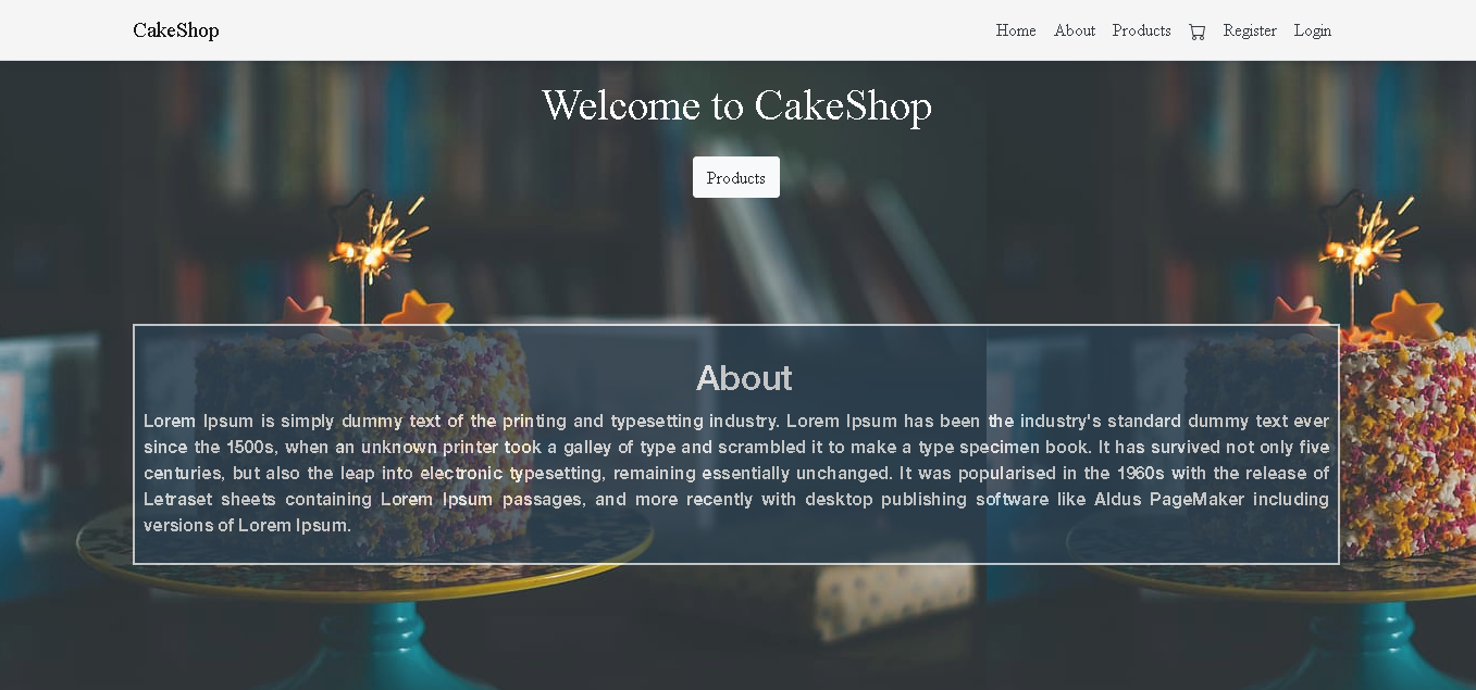 GitHub Online cake shop built with React.js