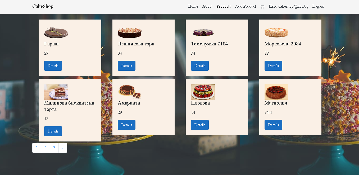 GitHub Online cake shop built with React.js