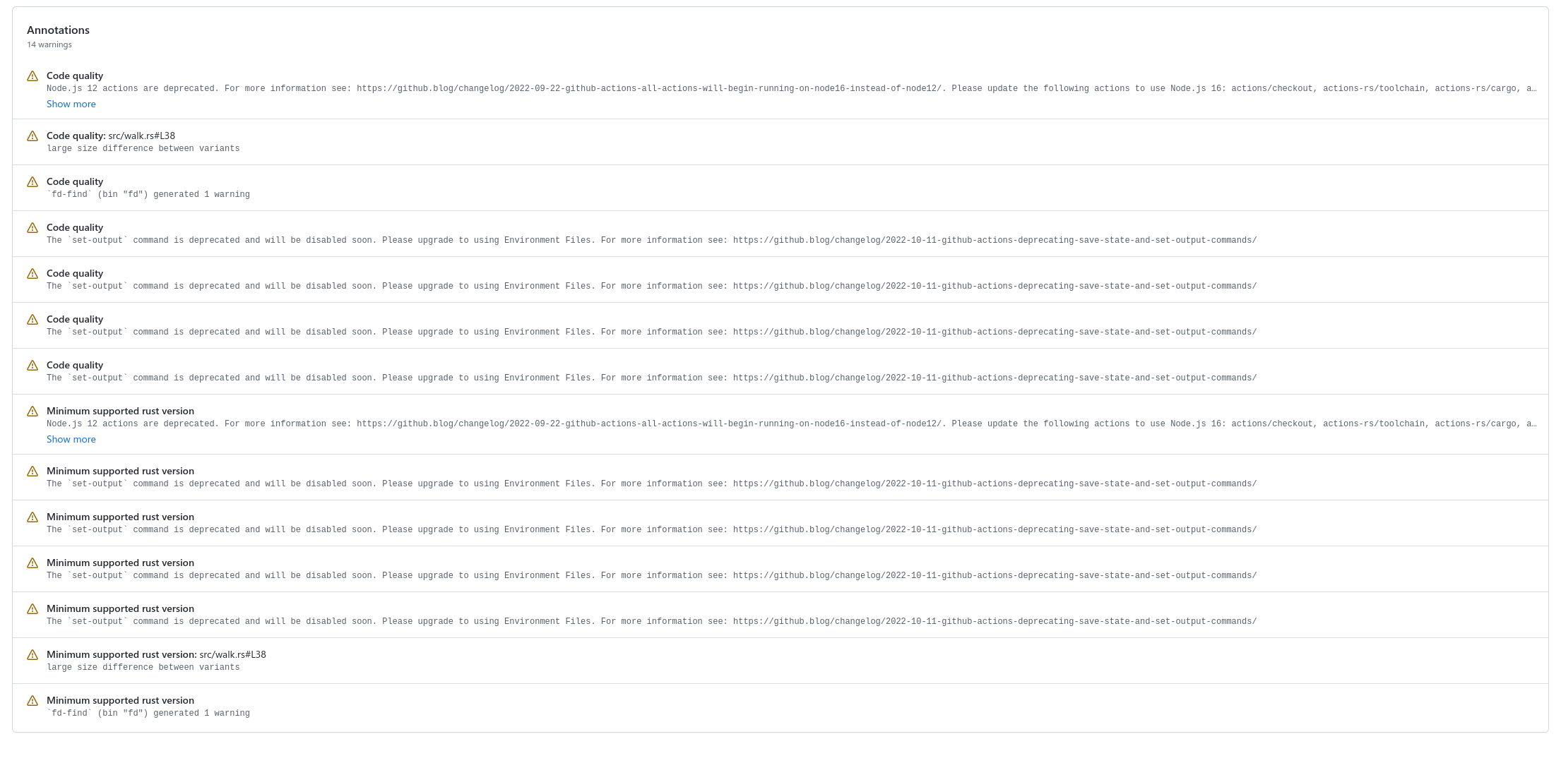 CI Updates · Issue #1156 · sharkdp/fd · GitHub