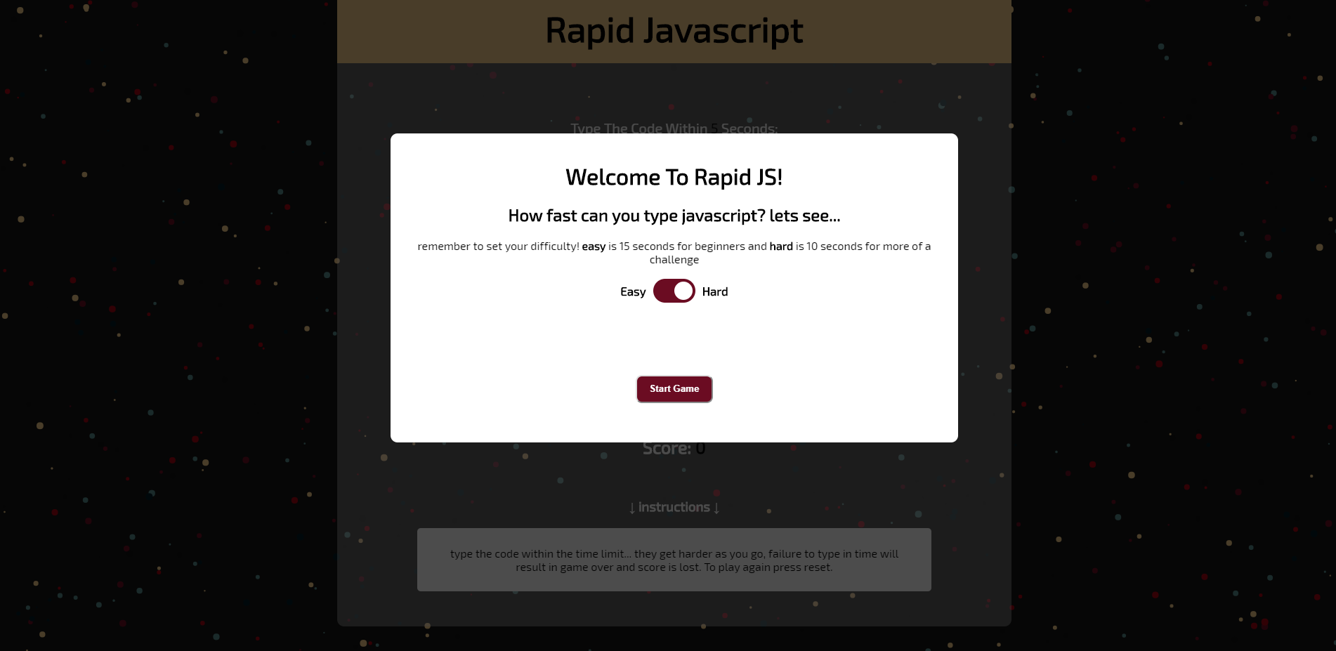 GitHub - SyntappZ/Rapid-Javascript: typing game made with javascript ...