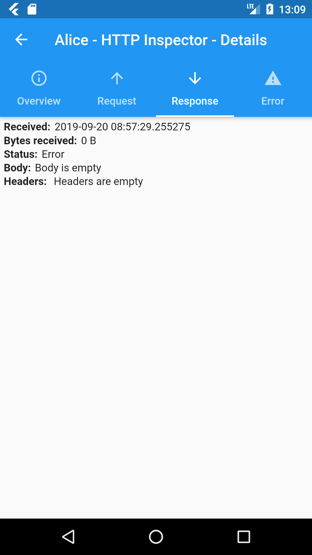 HttpException Connection closed before full header was received