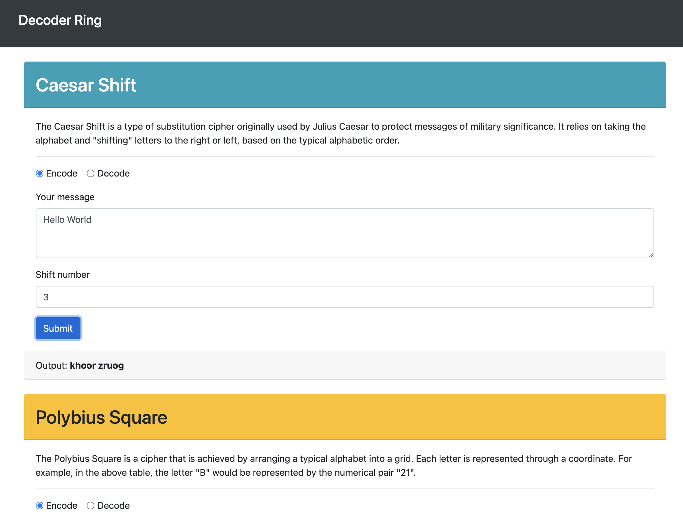 GitHub - Berend27/decoder-ring-project