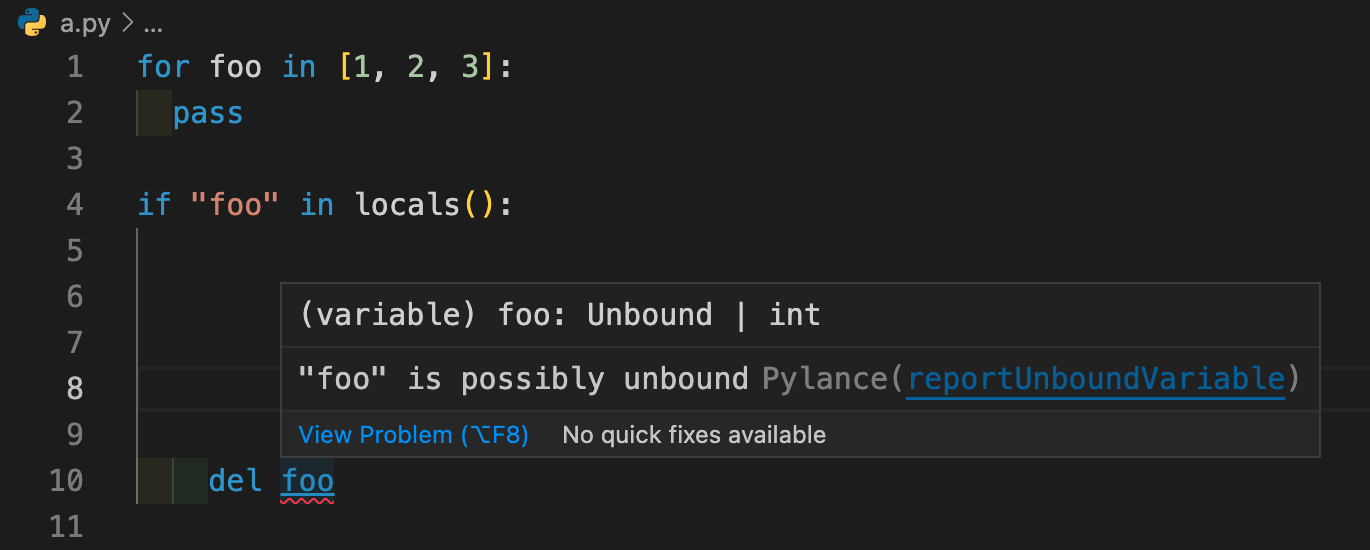 Still Unbound after checking with `if "foo" in locals():` · Issue #3989 ...