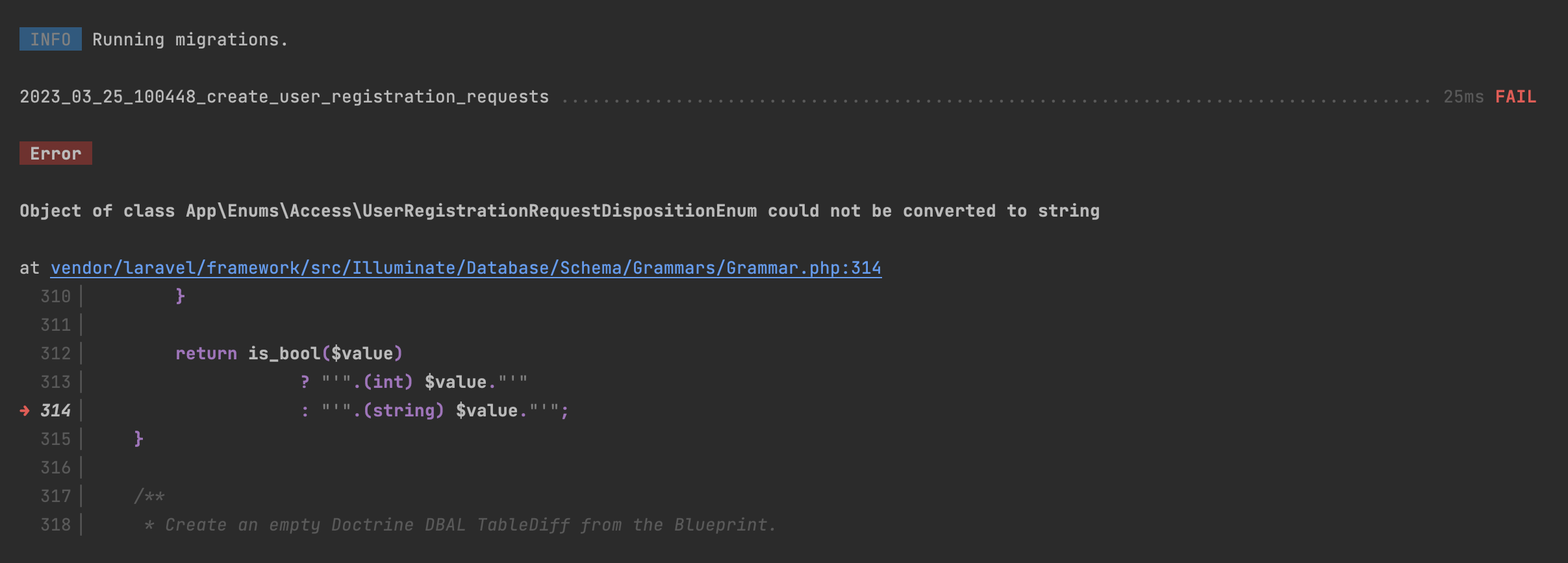 [10.x] Allow Blueprint to use an Enum case for column default by