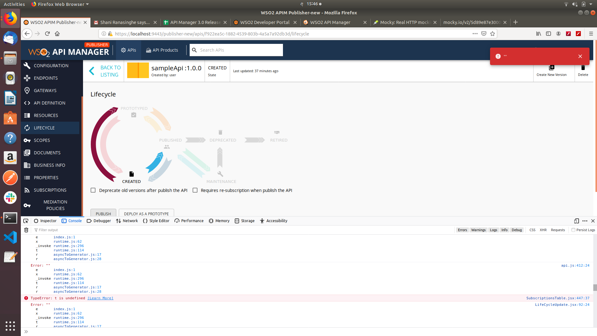 Eroor/Bug while publishing an API without the api-endpoint · Issue ...