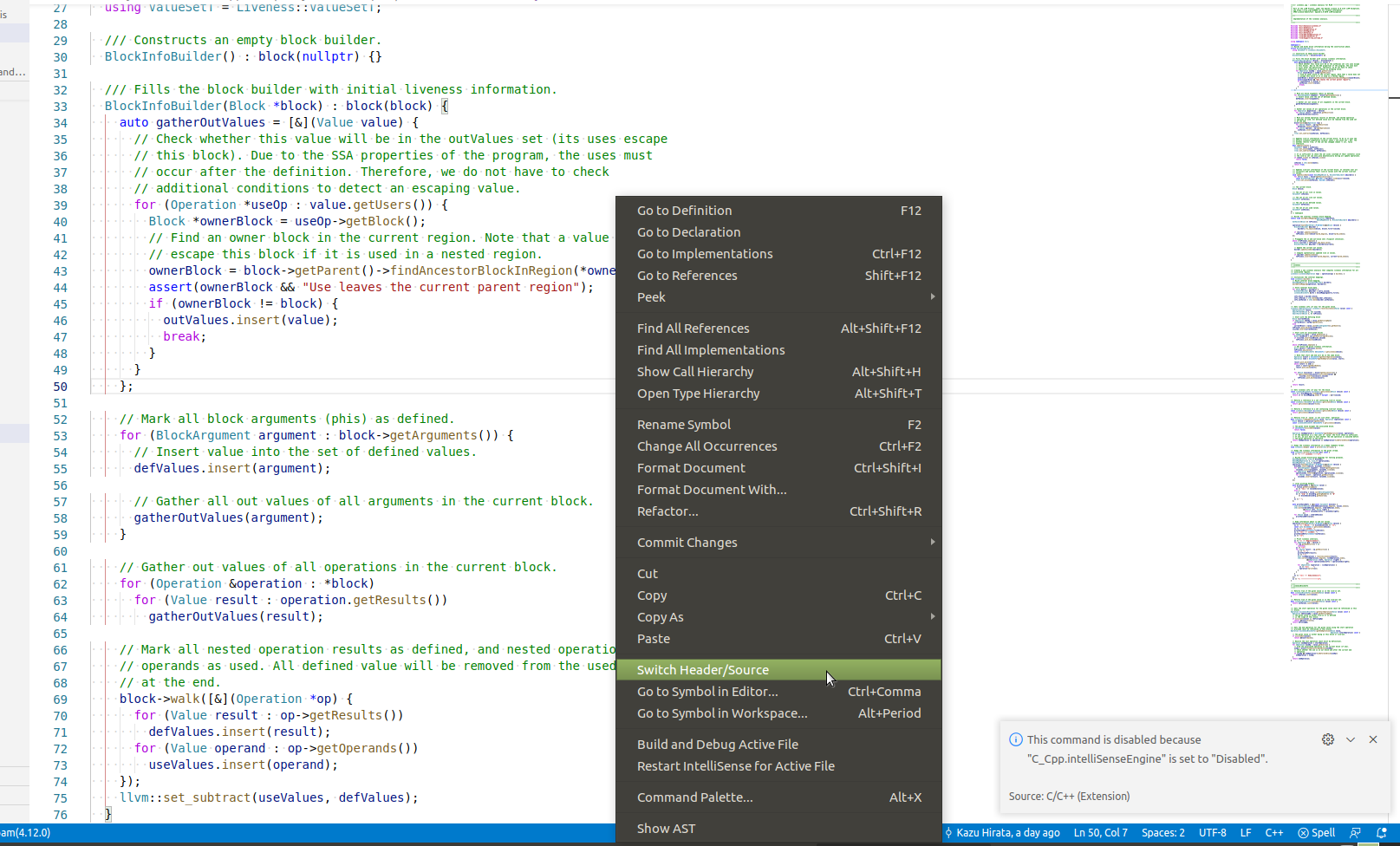 Editor context menu has the wrong "Switch Header/Source" item · Issue ...