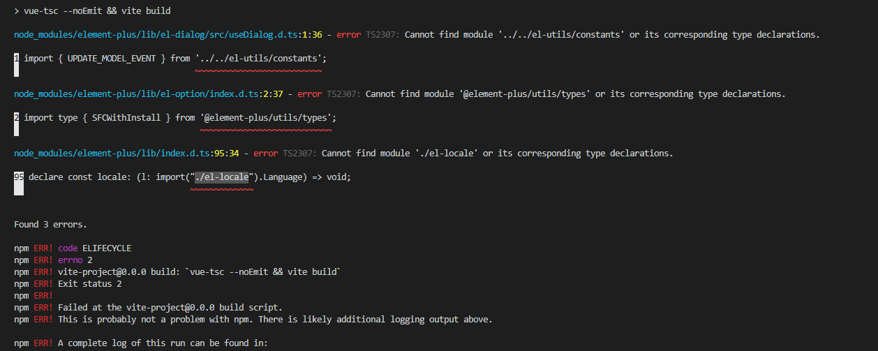[Bug Report] vite build error · Issue #1710 · element-plus/element-plus ...