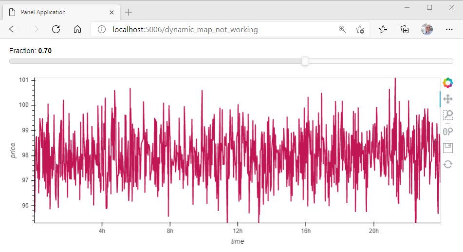 Holoviews DynamicMap containing hvplot does not stay responsive inside ...