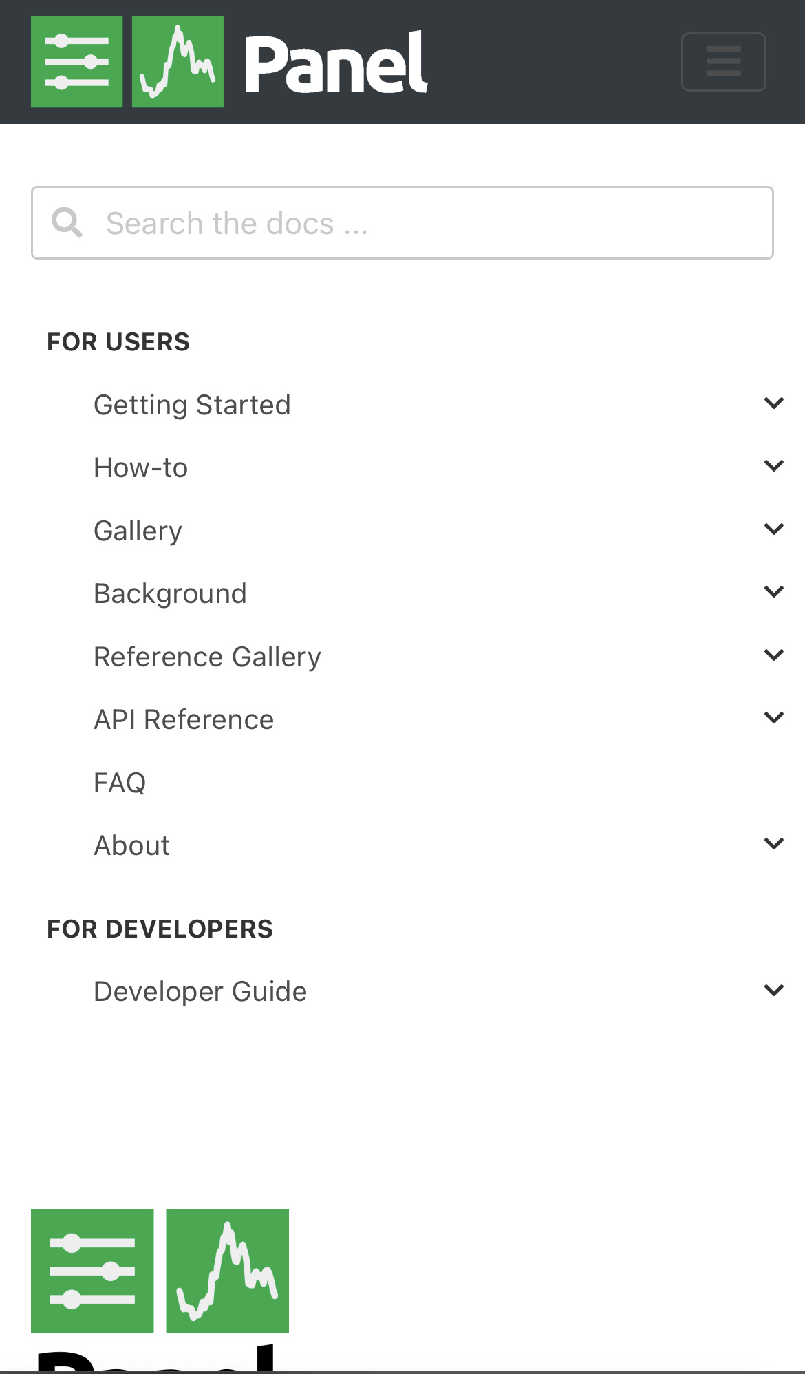 Make docs readable on mobile · Issue #4577 · holoviz/panel · GitHub