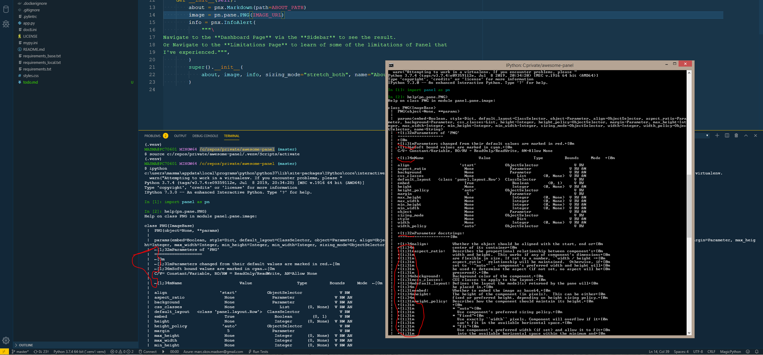 Make Panel help text readable on Windows in Command Prompt and Git bash ...
