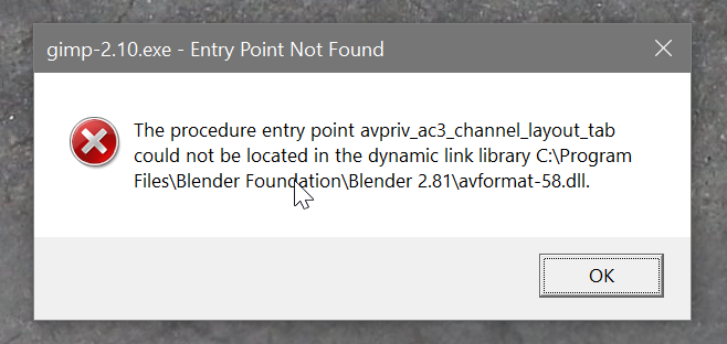 gimp-2 10 exe - Entry Point Not Found-2020-04-02 17_57_54