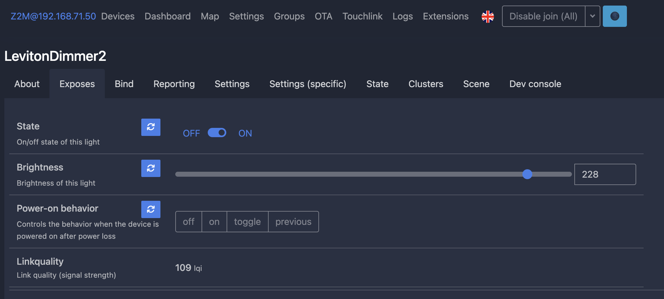 Dimmer switches/plugs not functional in Home Assistant · Koenkk