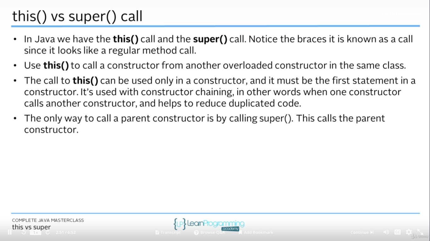 Note part two : Java Programming Masterclass for Software Developers ...