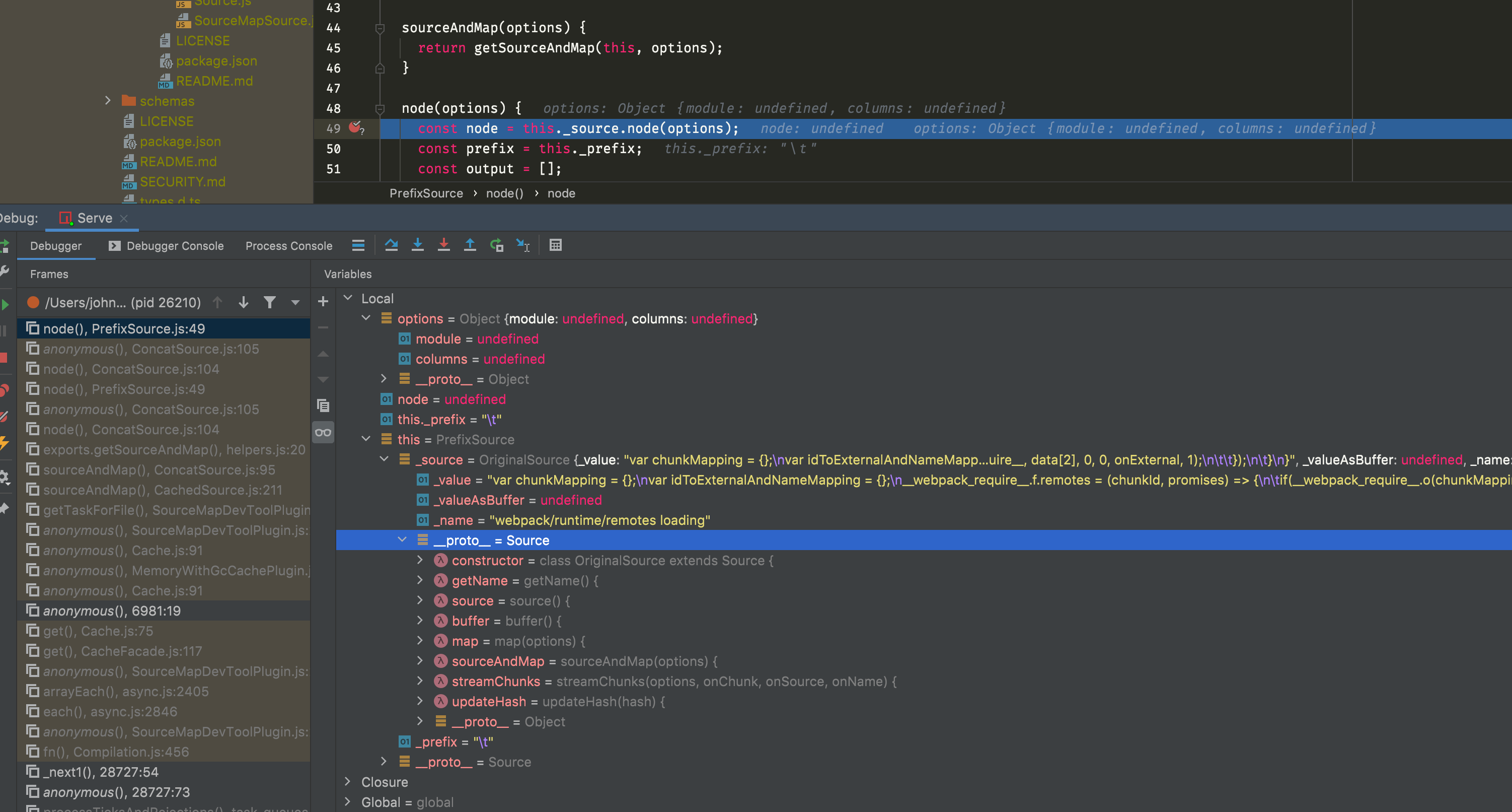 Typeerror this source node is not a function when building with