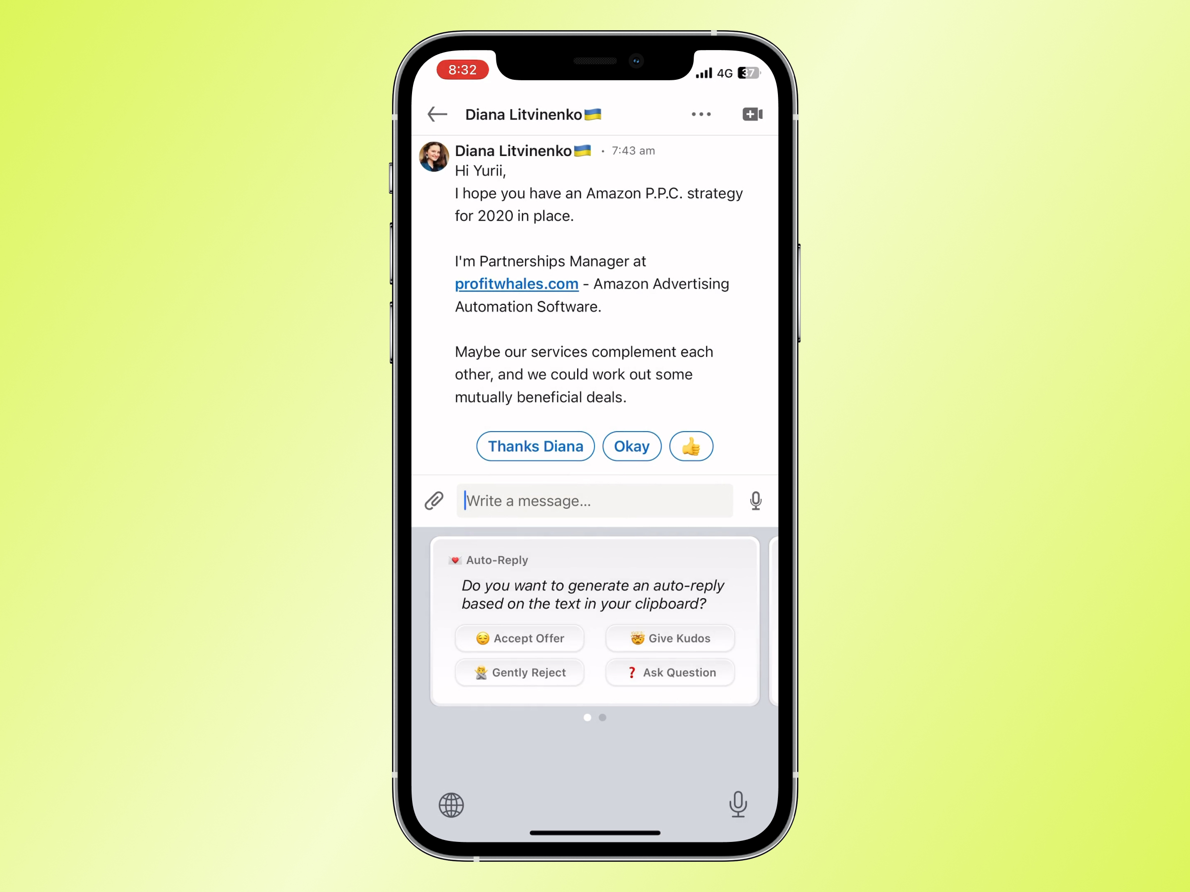 We added an auto-reply feature after interviewing our users.