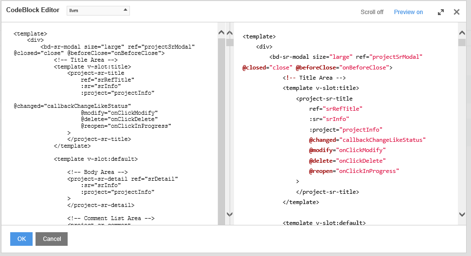 Scrolling does not occur in the normal position in the Code Block ...