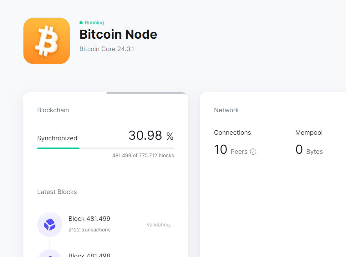 After Updating umbrel to 0.5.3 bitcoin node app just hangs. · Issue #1544 ·  getumbrel/umbrel