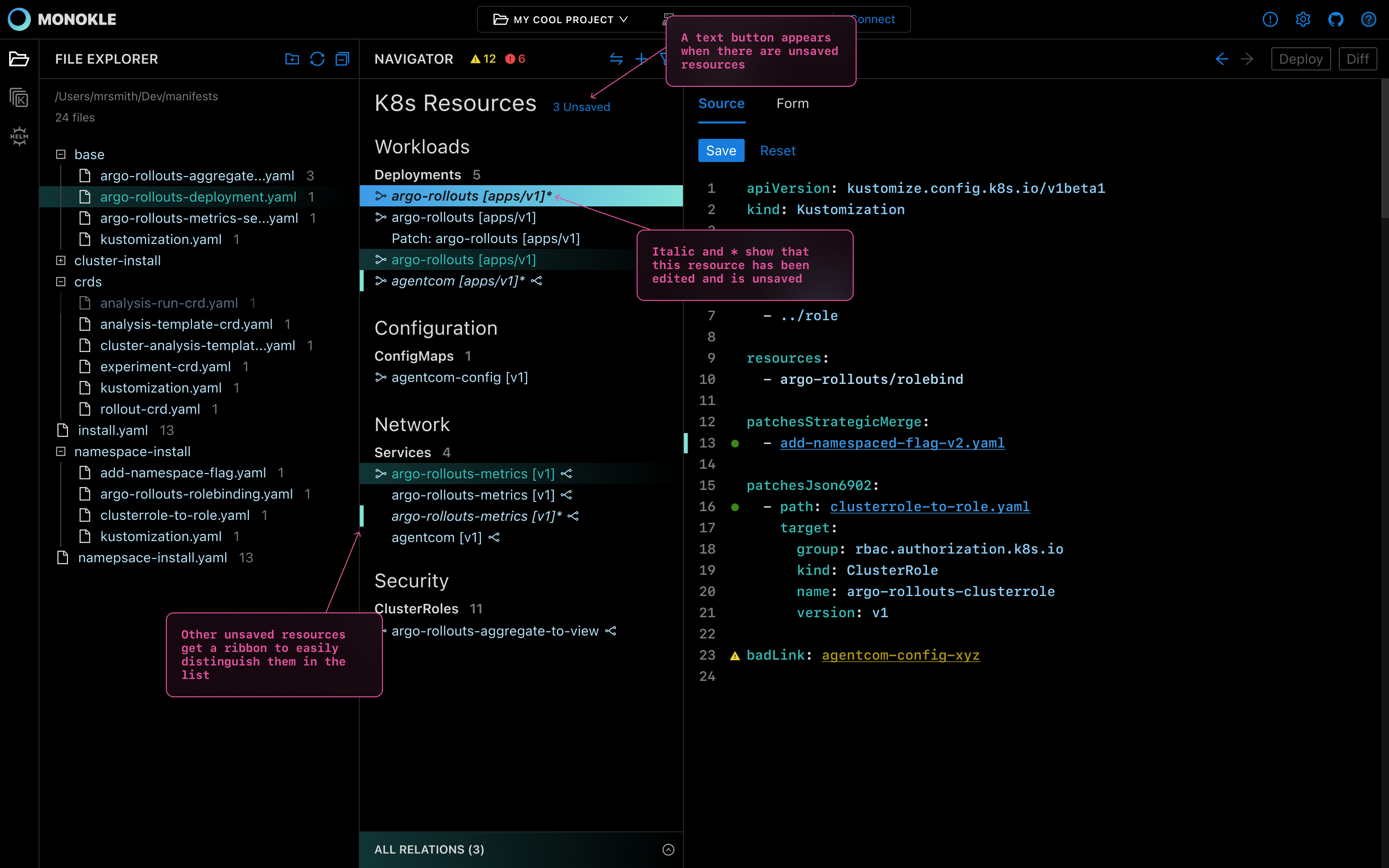 #936 Unsaved resource improvements in cluster-mode 1