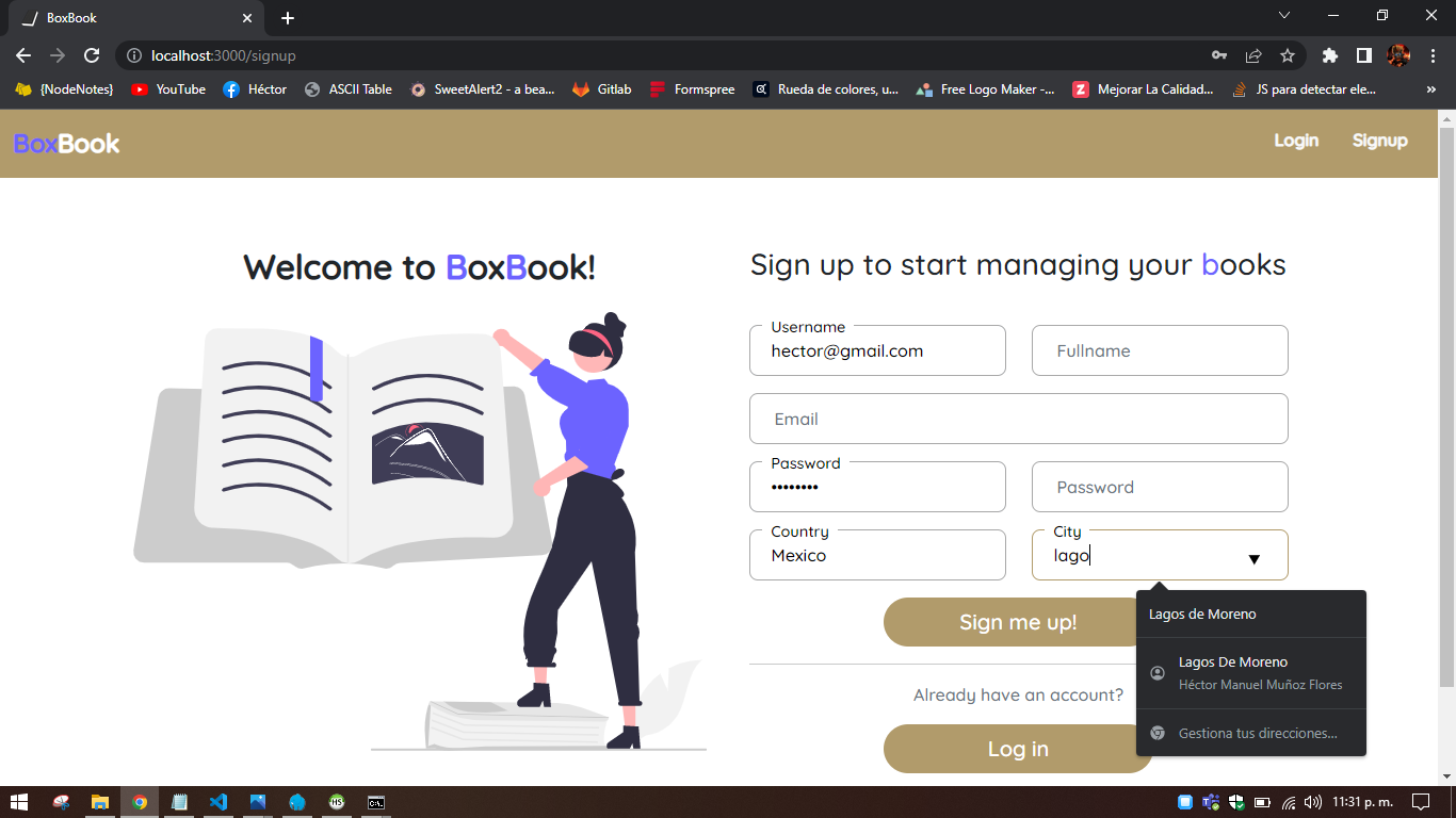 Signup Page
