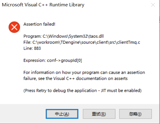 Assertion failed java consumer.poll(Duration.ofMillis(100)) tdengine ...