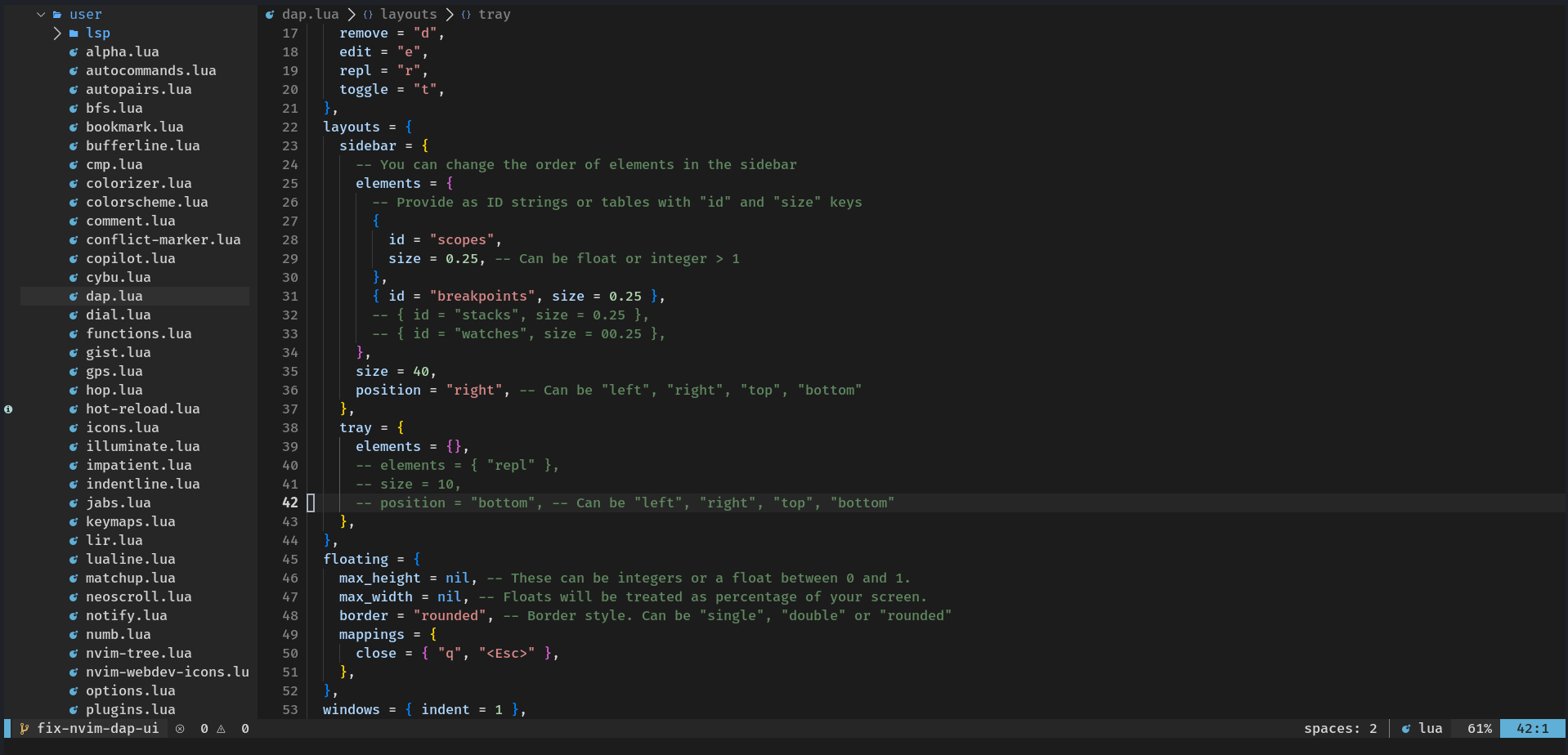 Fix nvim-dap-ui · Issue #33 · ChristianChiarulli/nvim · GitHub