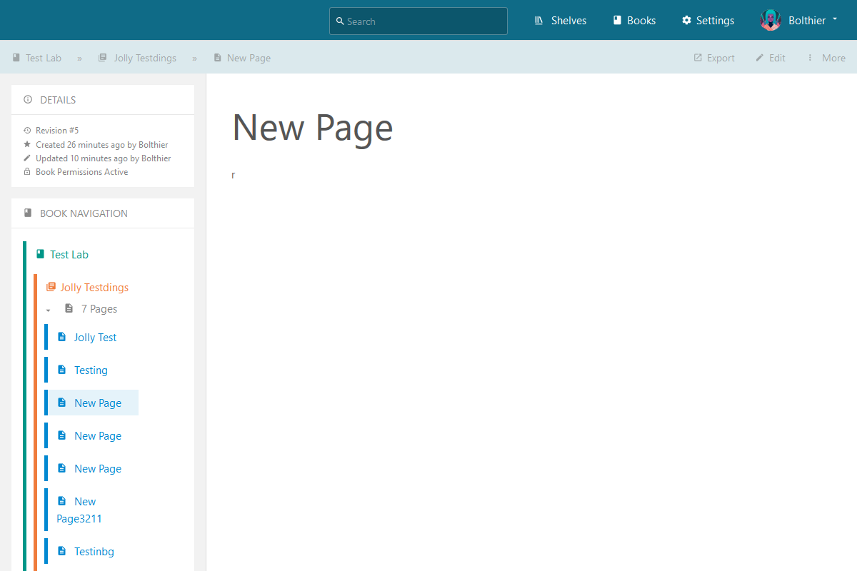 Scrolling with longer side navigation causes rubberbanding · Issue 905 · BookStackApp