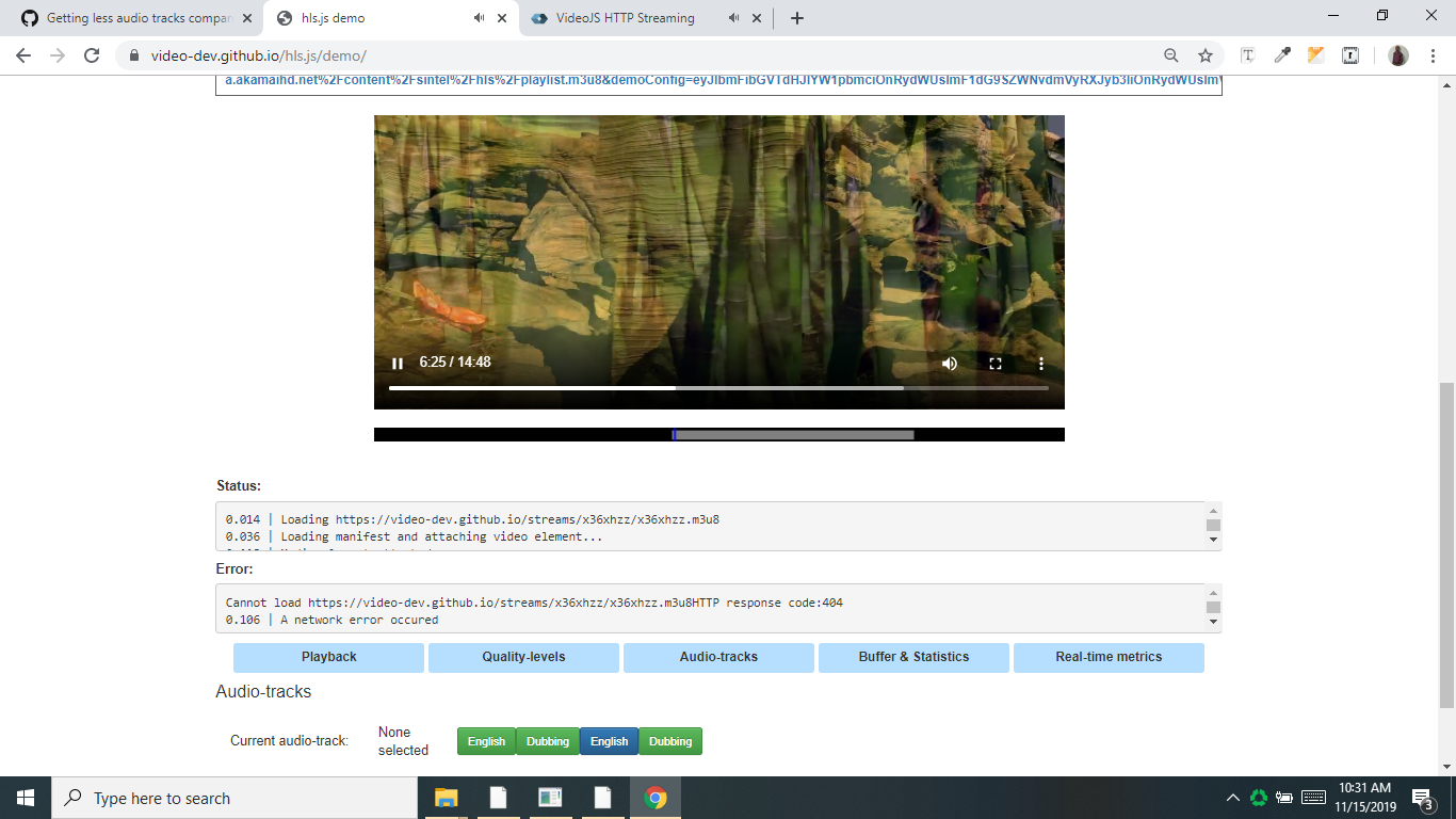 Getting less audio tracks compare to hls.js plugin. · Issue 684 · videojs/httpstreaming · GitHub