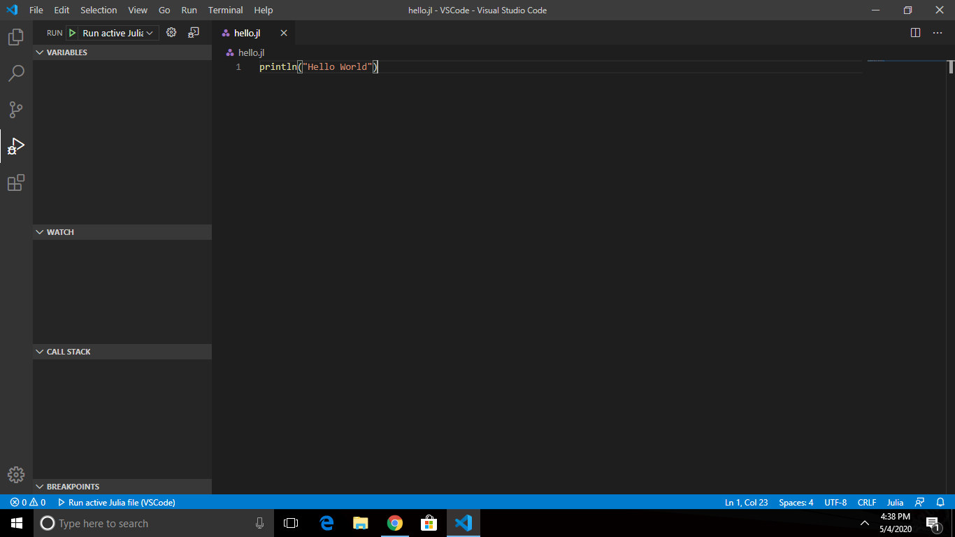 Could not start the julia language server. Make sure the configuration ...