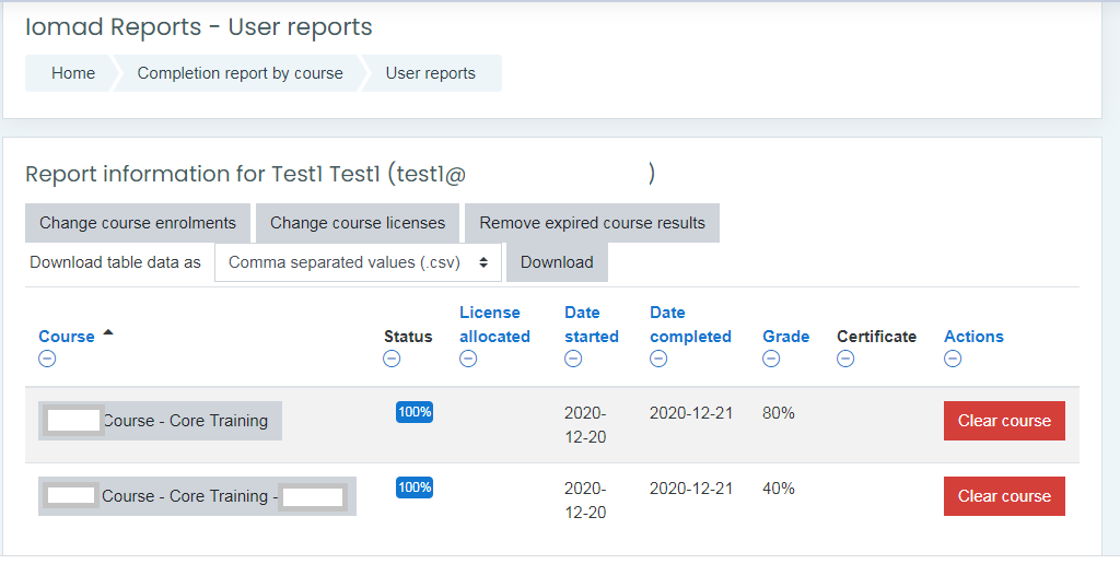 Duplicate course completion entries in course completed tab & Course ...