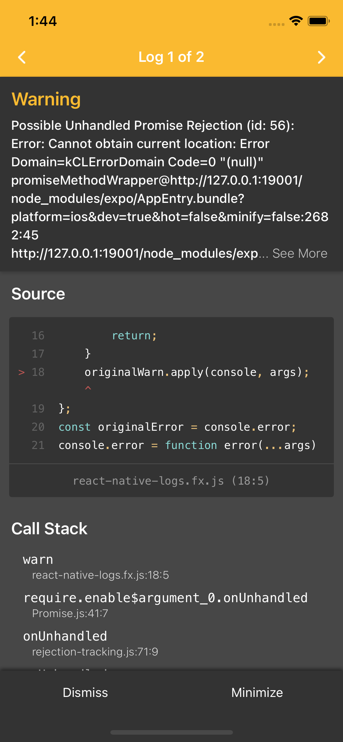Location.getCurrentPositionAsync({}) does not return value · Issue ...