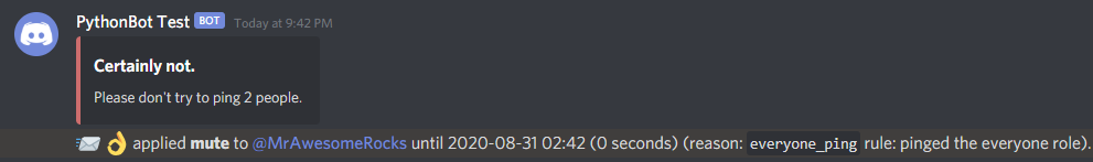 everyone ping message reply