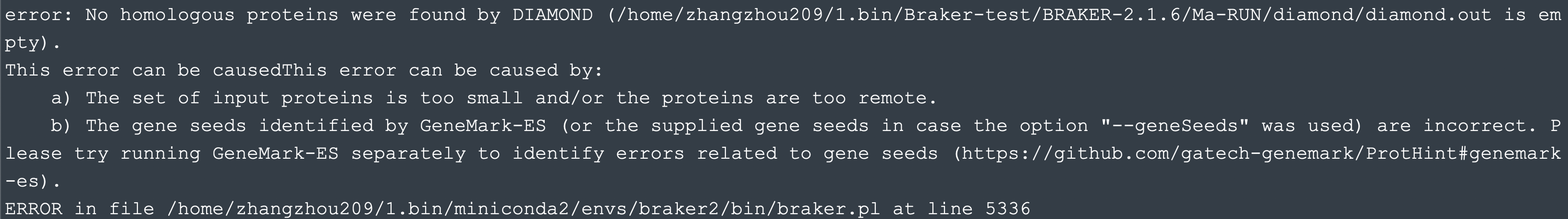 Error in protein alignment. · Issue #442 · Gaius-Augustus/BRAKER · GitHub