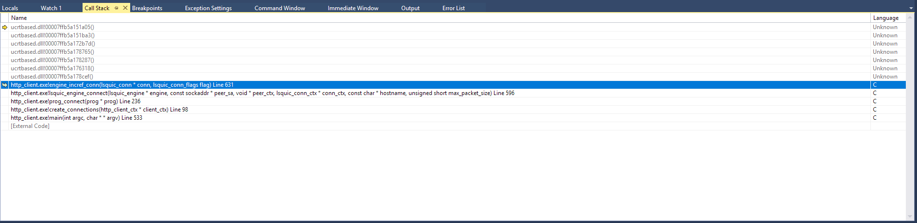 Assertion Failed Runtime Error when trying to run the standard example ...