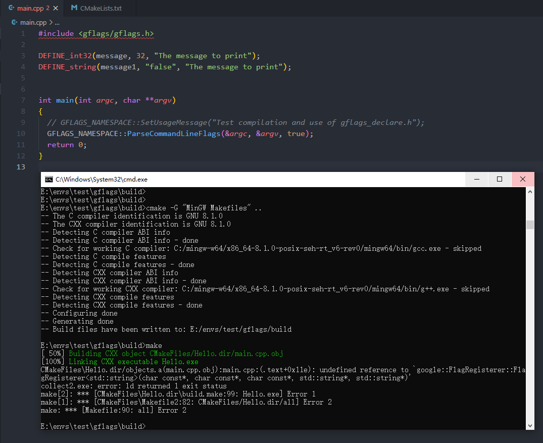 Windows + MinGW, when run "make", occur: "undefined reference to ...