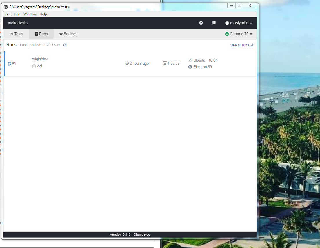 Cypress Dashboard run records are not ending when canceled in command