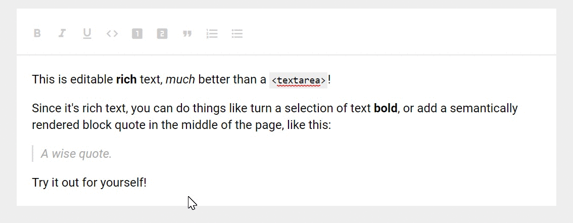 rich text example