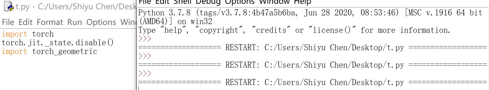 Program is stuck when importing torch_geometric! · Issue #1943 · pyg ...