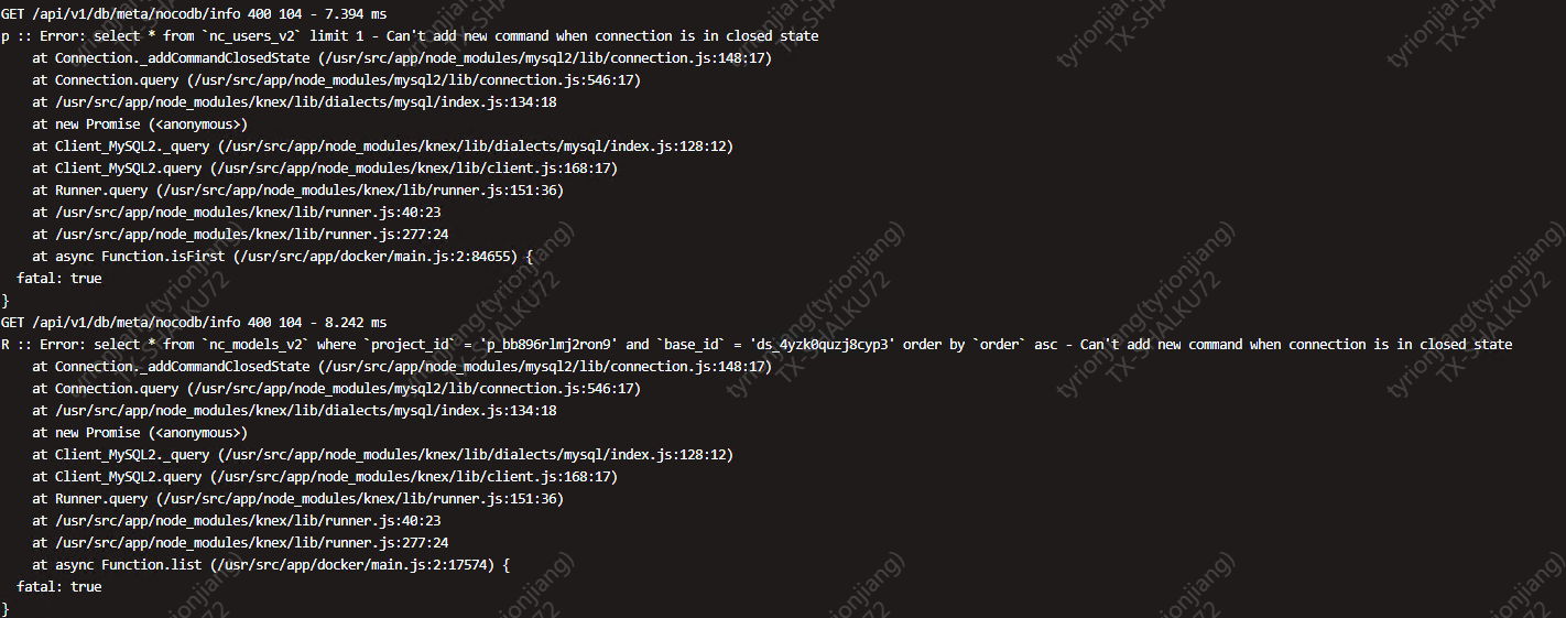 🐛 Bug: The server closed the connection · Issue #2417 · nocodb/nocodb ...