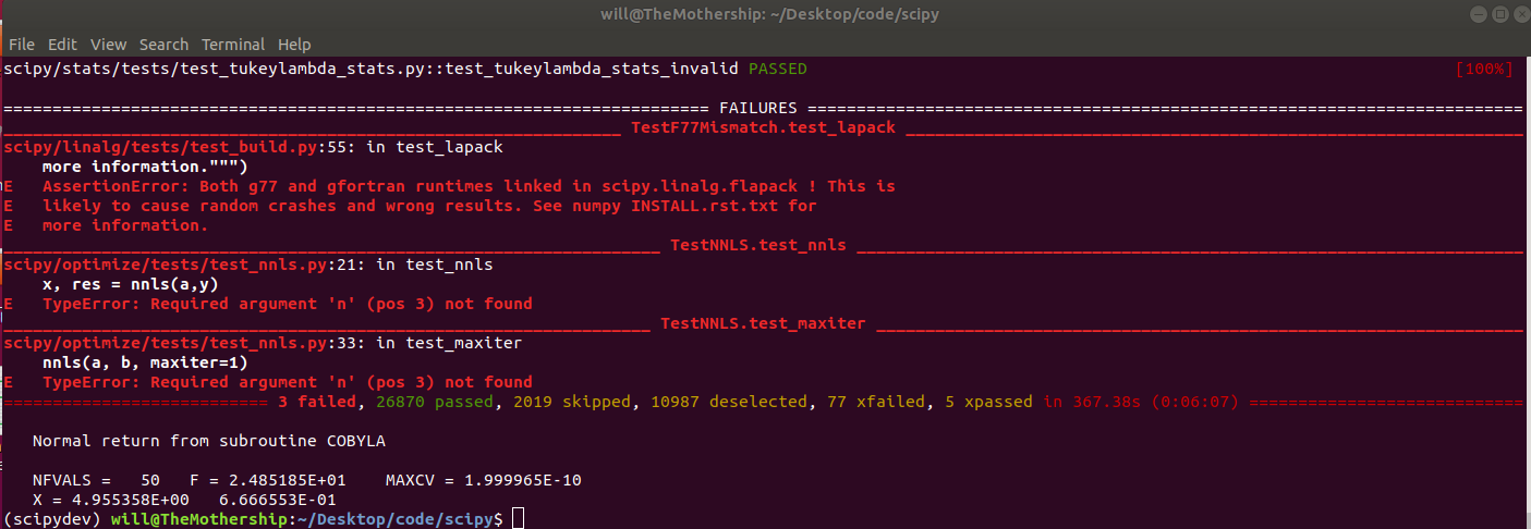 Received several errors when running runtests.py · Issue #12720 · scipy ...