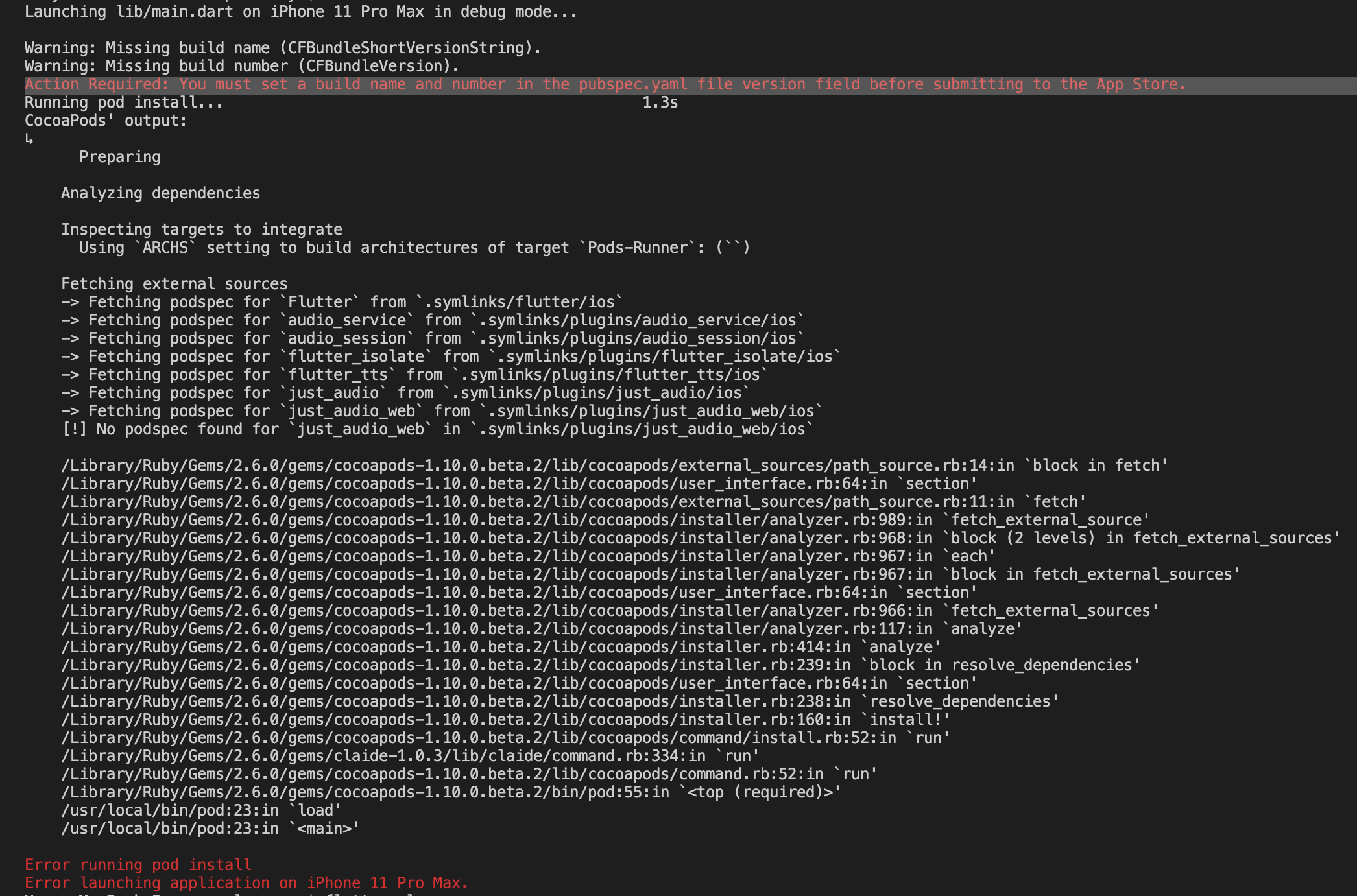 Can't run audio_service package example on local ios simulator. · Issue ...