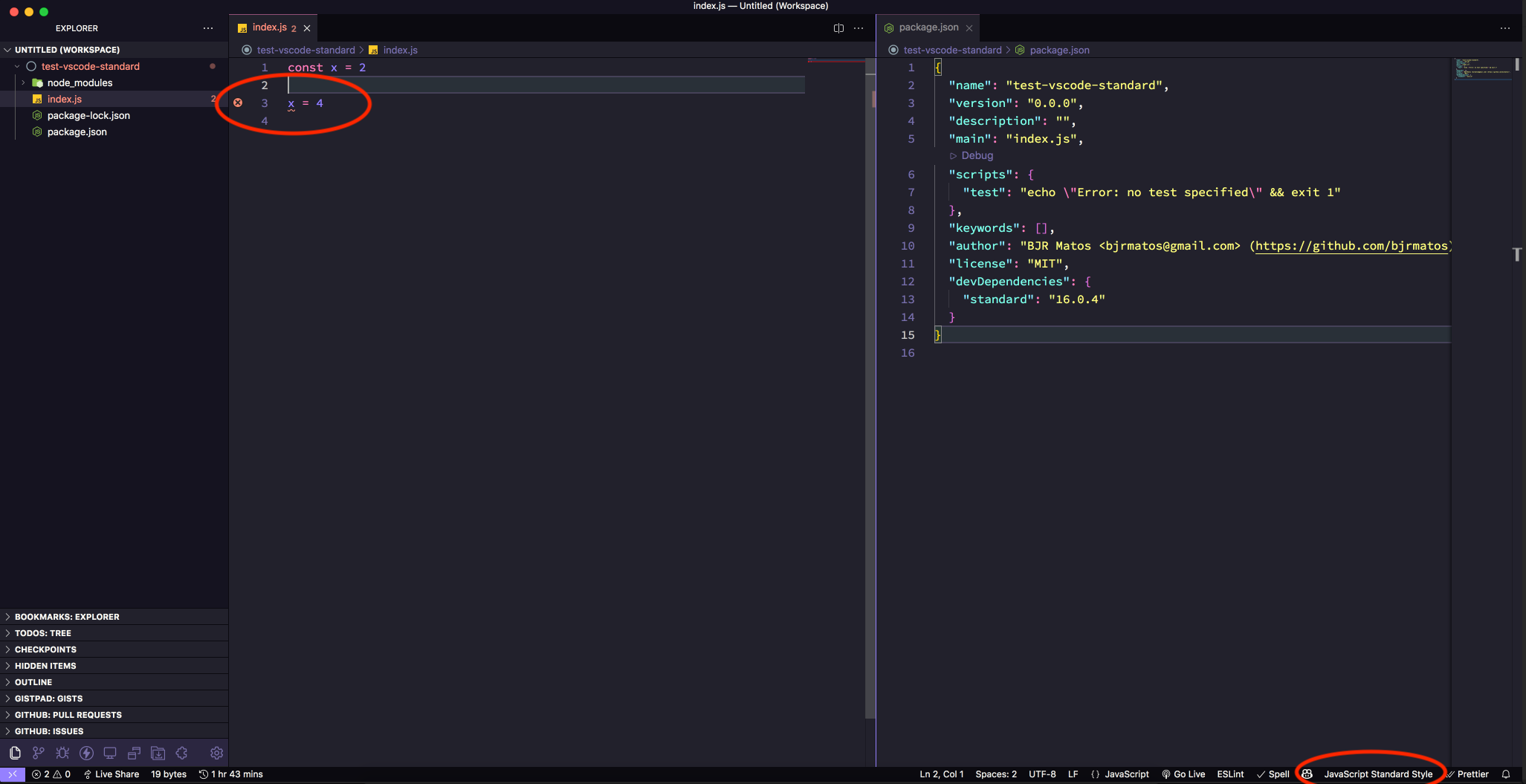 standard stops to lint inside a Multiroot workspace · Issue 305